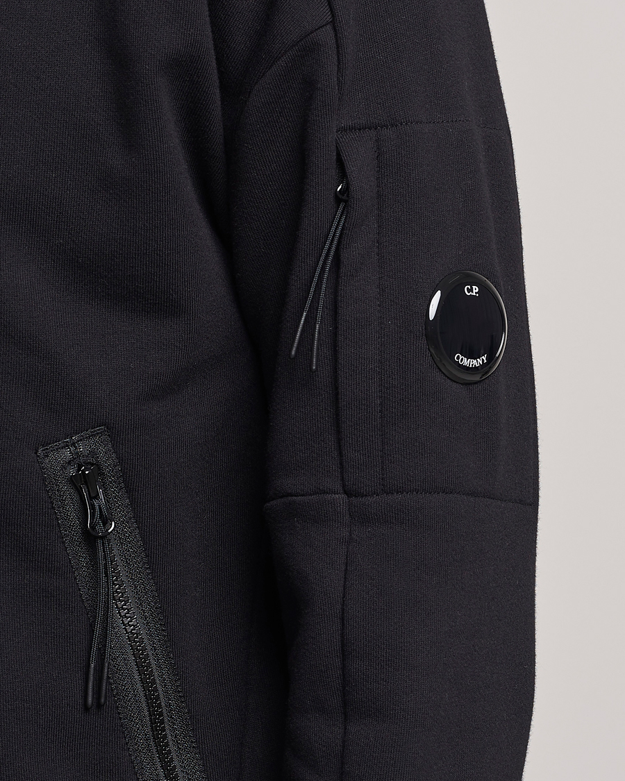 Herren | Pullover | C.P. Company | Diagonal Raised Fleece Full Zip Lens Sweatshirt Black