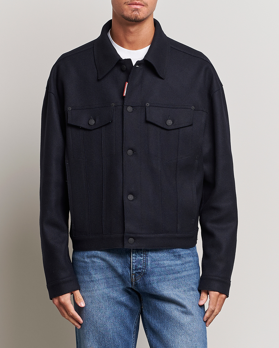 Herren | Jacken | Dsquared2 | Felt Wool Bomber Jacket Navy