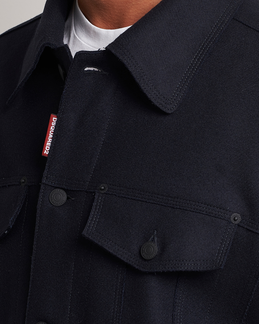 Herren | Jacken | Dsquared2 | Felt Wool Bomber Jacket Navy