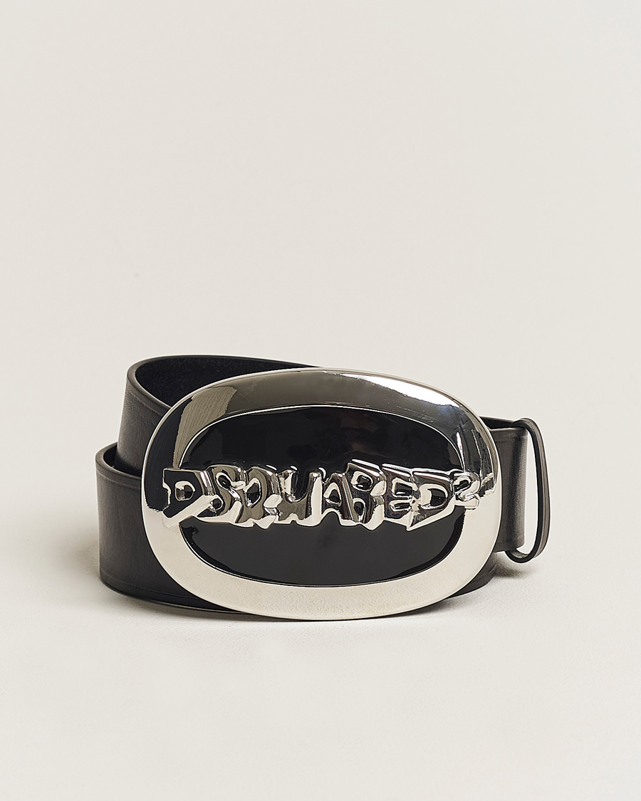 Herren | Dsquared2 Vintage Plaque Belt Black | Dsquared2 | Vintage Plaque Belt Black