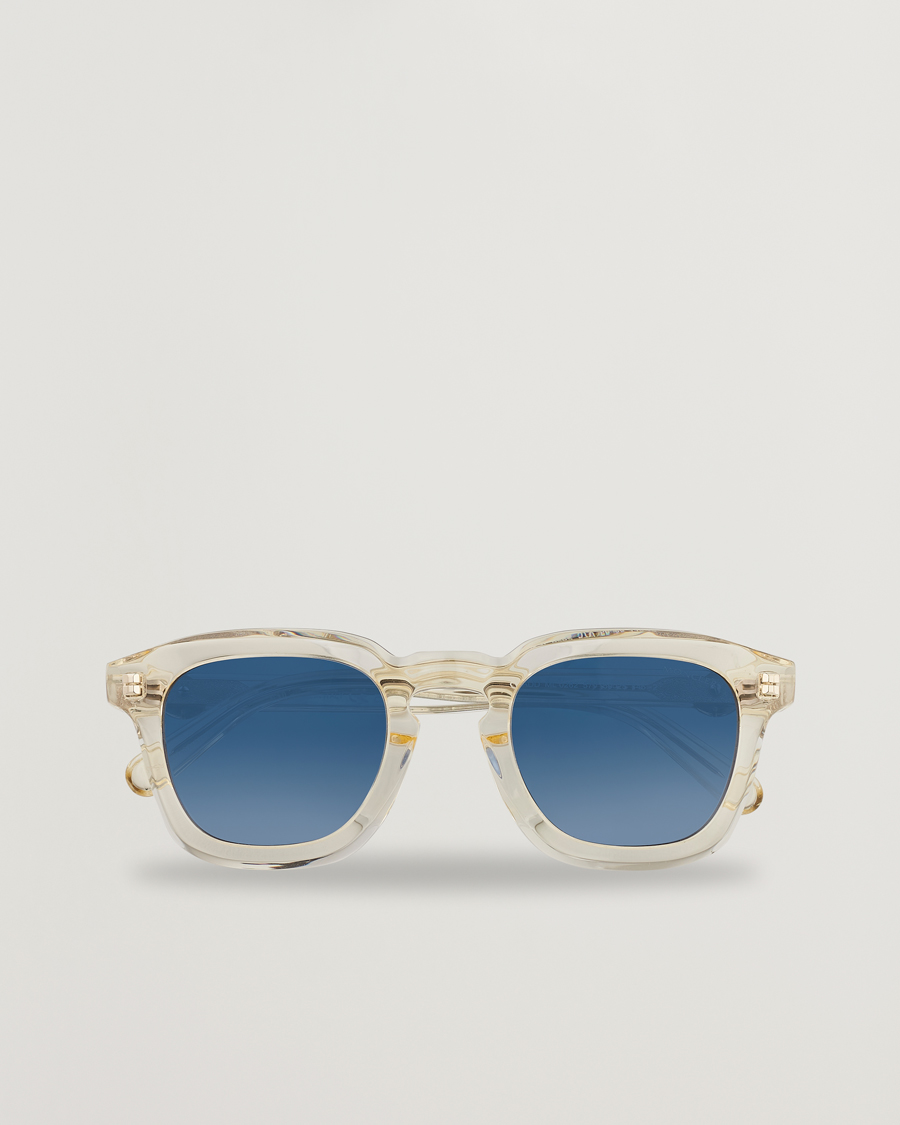 Herren | Moncler Lunettes Gradd Sunglasses Shiny Beige/Blue | Moncler Lunettes | Gradd Sunglasses Shiny Beige/Blue