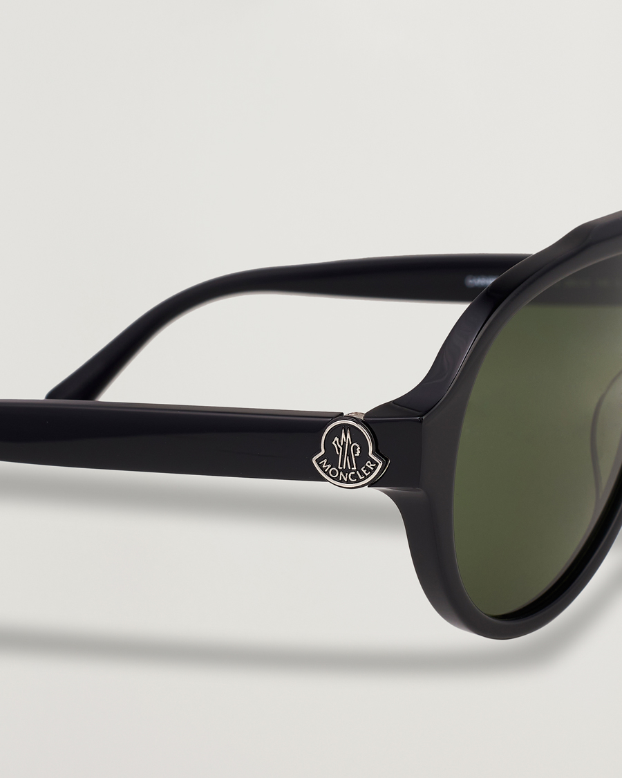 Herren | Moncler Lunettes Caribb Sunglasses Shiny Black/Green | Moncler Lunettes | Caribb Sunglasses Shiny Black/Green