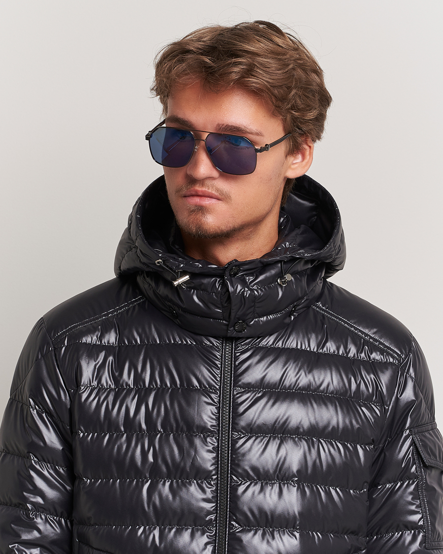 Herren |  | Moncler Lunettes | Icepol Sunglasses Shiny Gunmetal/Blue Mirror