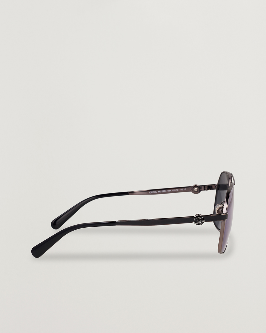 Herren | Moncler Lunettes Icepol Sunglasses Shiny Gunmetal/Blue Mirror | Moncler Lunettes | Icepol Sunglasses Shiny Gunmetal/Blue Mirror