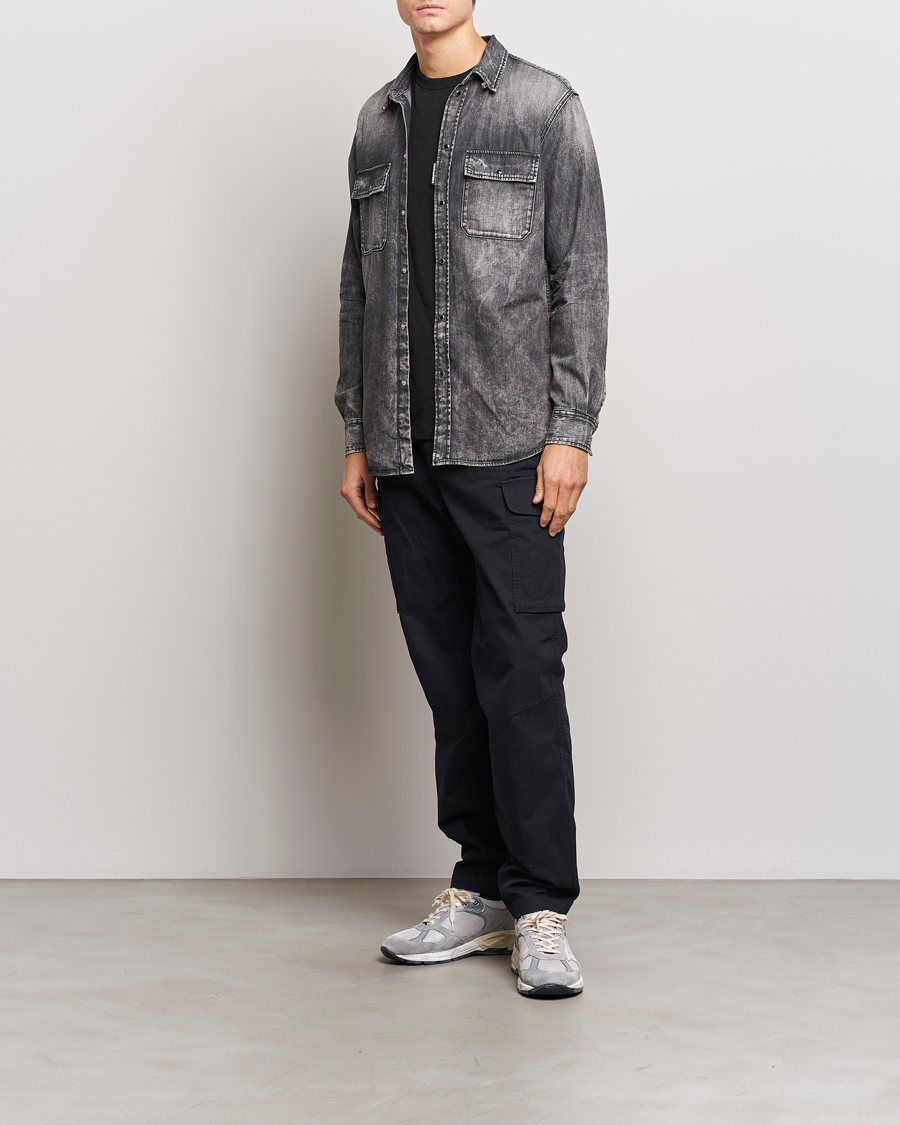 Herren | Hemden | Dsquared2 | Tab Collar Denim Shirt Washed Grey