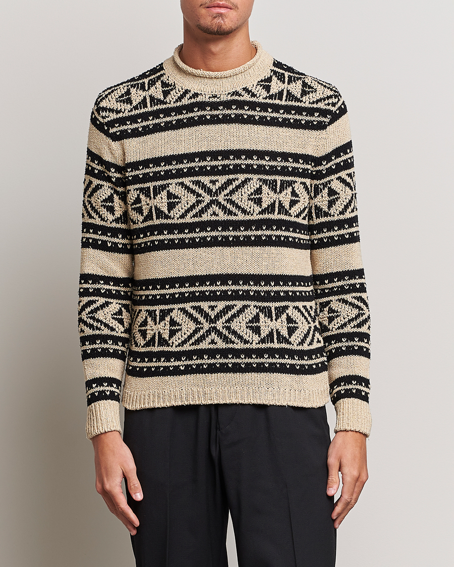Herren | Neue Produktbilder | Ralph Lauren Purple Label | Geo Pattern Sweater Cream