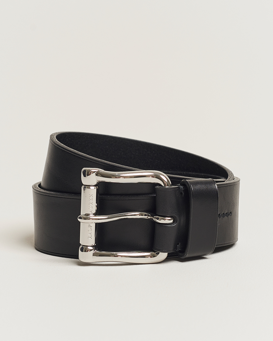 Herren | Ralph Lauren Purple Label Vachetta Roller Belt Black | Ralph Lauren Purple Label | Vachetta Roller Belt Black