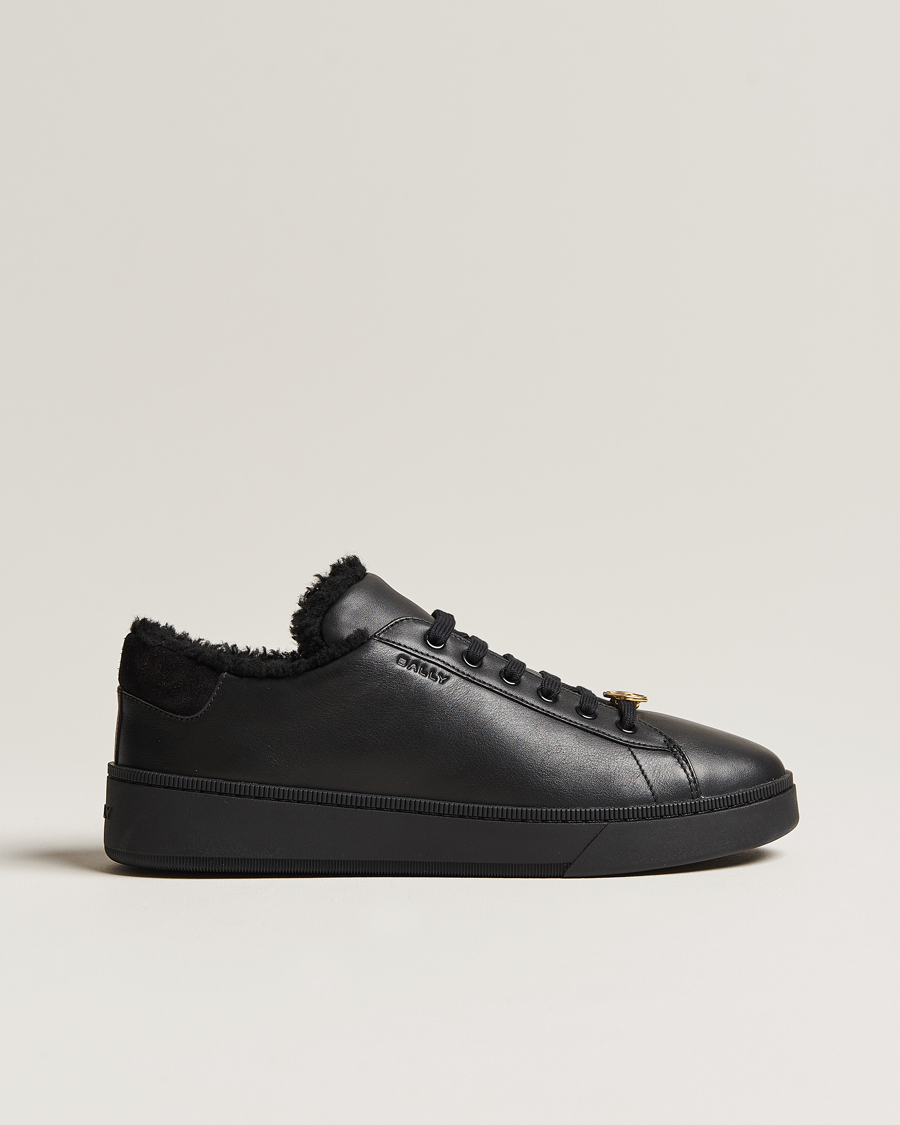 Herren |  | Bally | Ryver Leather Shearling Sneaker Black