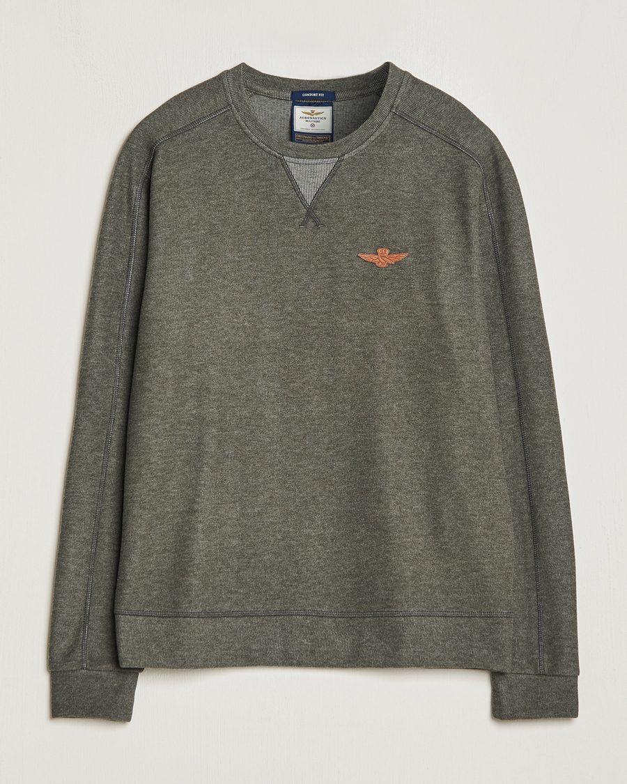 Herren | Pullover | Aeronautica Militare | Felpa Cotton Sweatshirt Olive Green