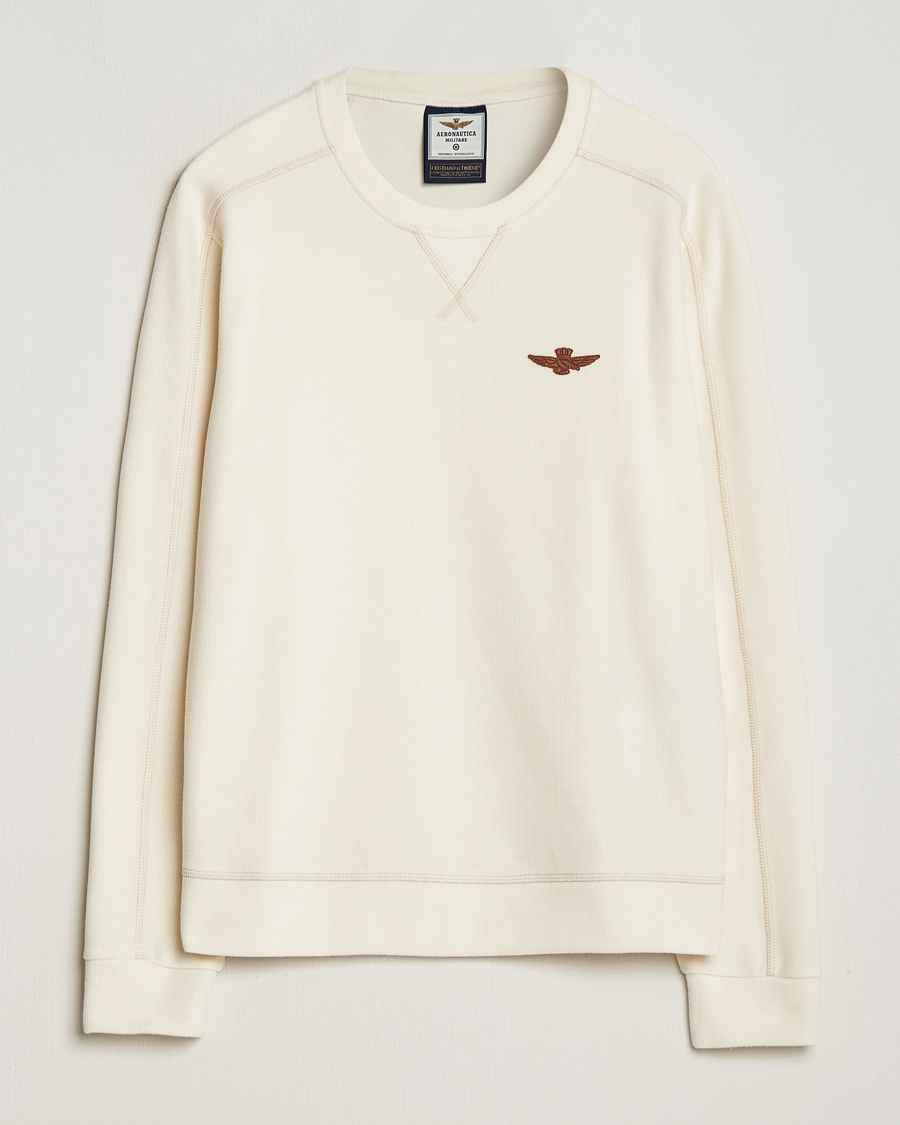 Herren |  | Aeronautica Militare | Felpa Cotton Sweatshirt Cream White