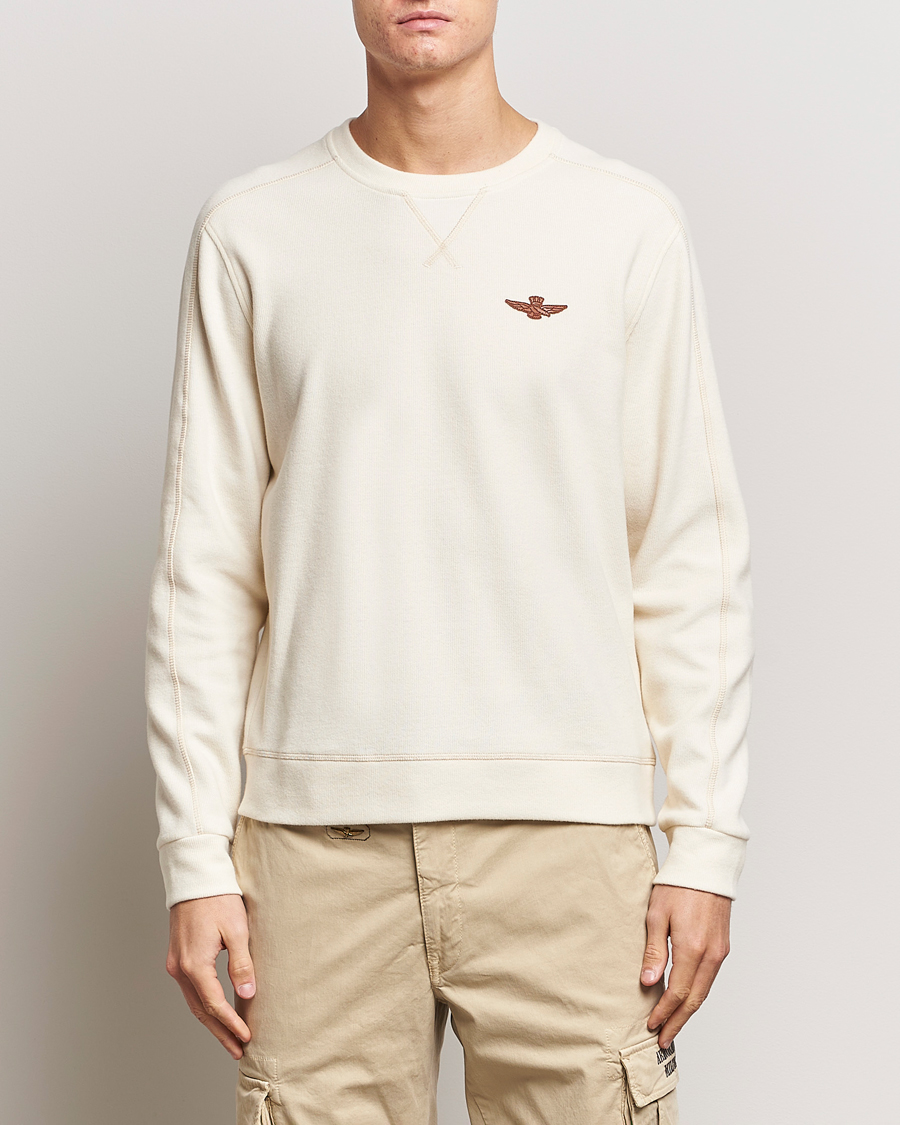 Herren | Pullover | Aeronautica Militare | Felpa Cotton Sweatshirt Cream White