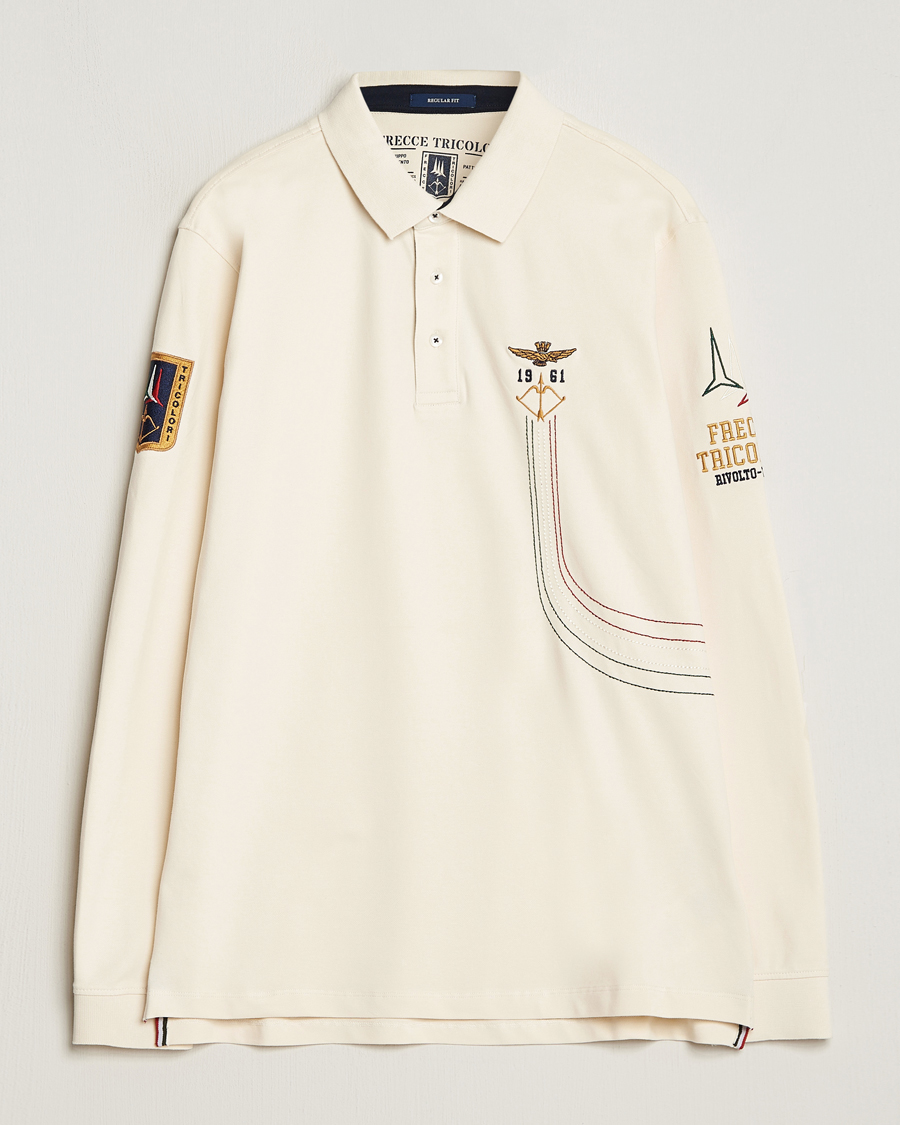 Herren | Pullover | Aeronautica Militare | Long Sleeve Polo Cream White