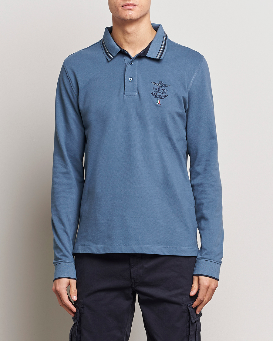 Herren | Pullover | Aeronautica Militare | Long Sleeve Polo Avio Blue