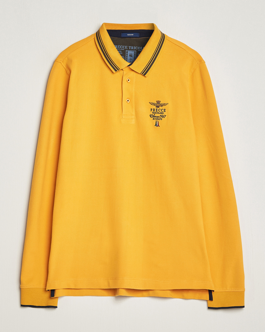 Herren | Langarm-Poloshirts | Aeronautica Militare | Long Sleeve Polo Dark Yellow