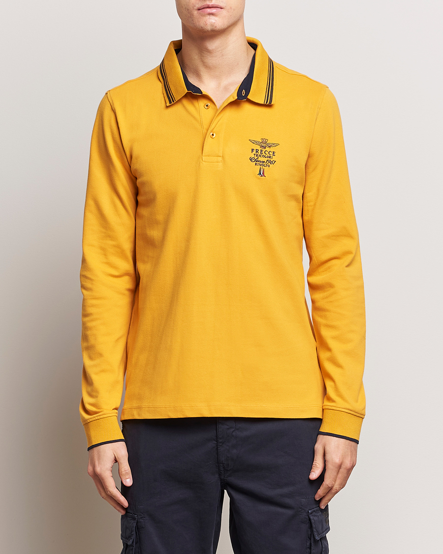 Herren | Langarm-Poloshirts | Aeronautica Militare | Long Sleeve Polo Dark Yellow