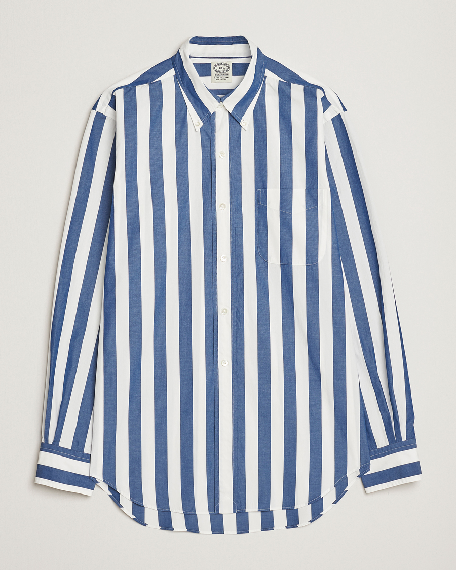 Herren | Kamakura Shirts | Kamakura Shirts | Vintage Ivy Button Down Shirt Blue Stripe