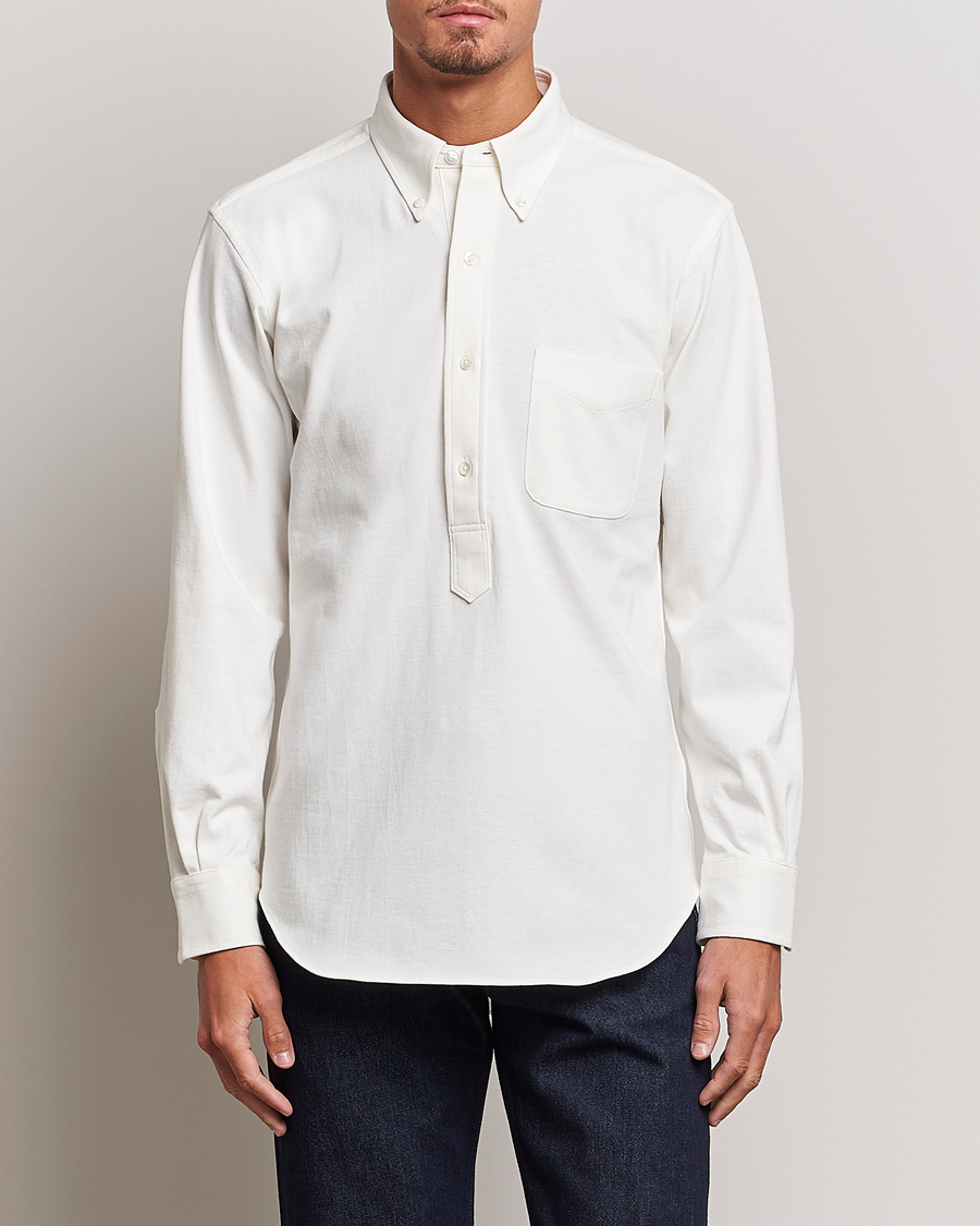 Herren | Kamakura Shirts | Kamakura Shirts | Vintage Ivy Knit Popover Shirt Off White