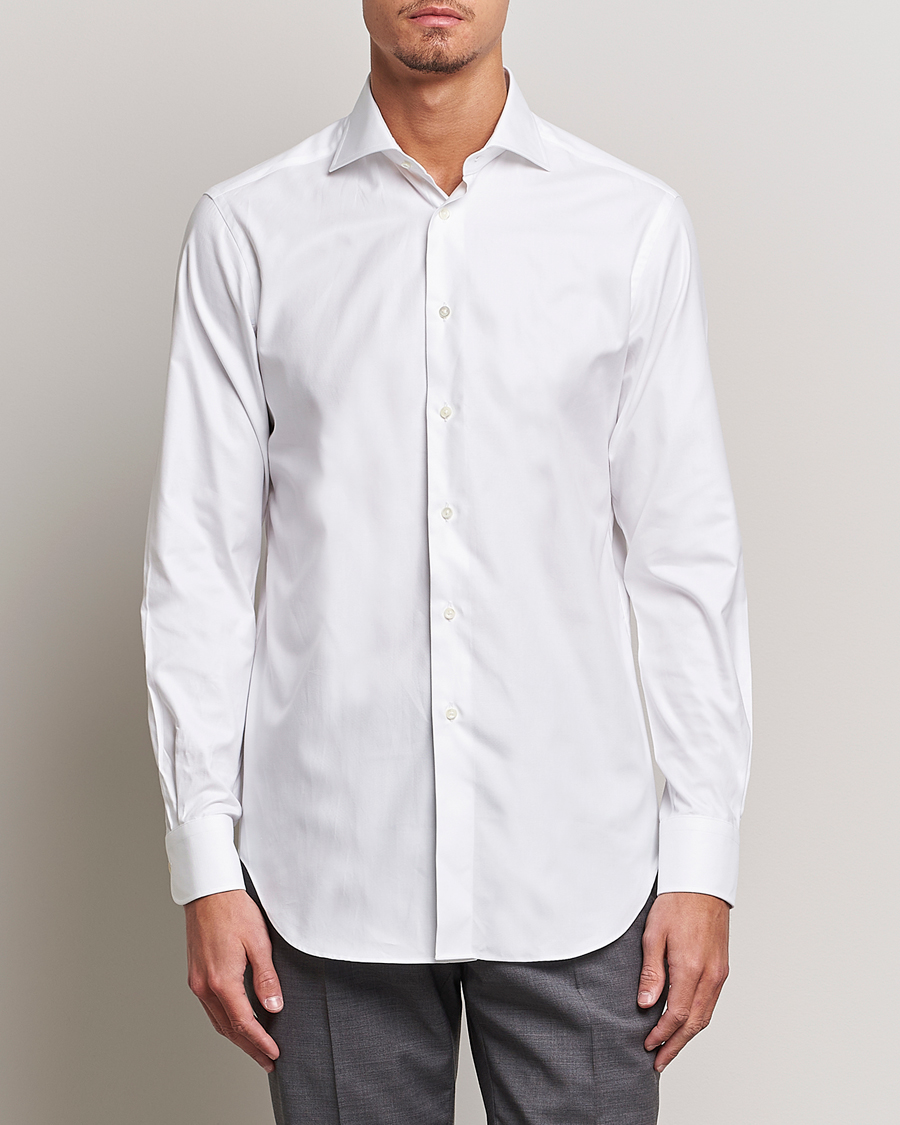 Herren | Kamakura Shirts | Kamakura Shirts | Slim Fit Royal Oxford Spread Shirt White