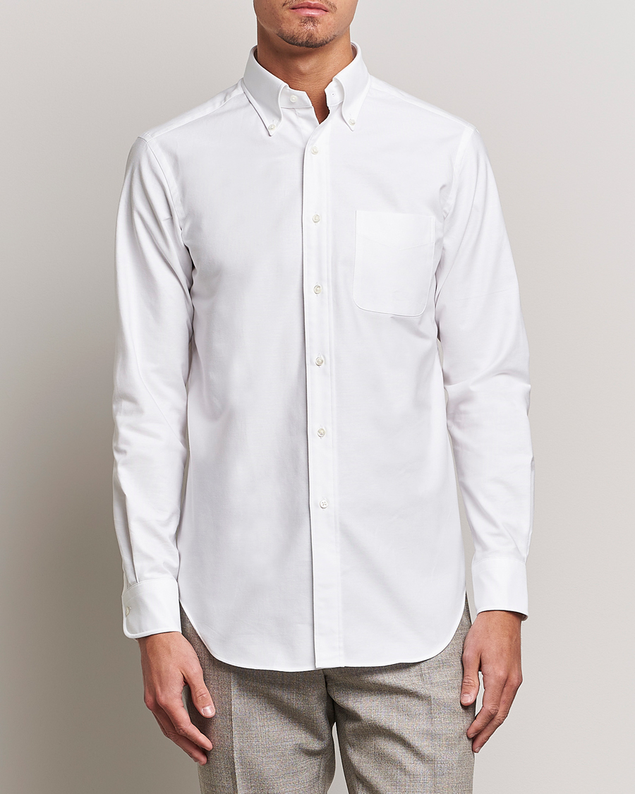 Herren |  | Kamakura Shirts | Slim Fit Oxford BD Shirt White