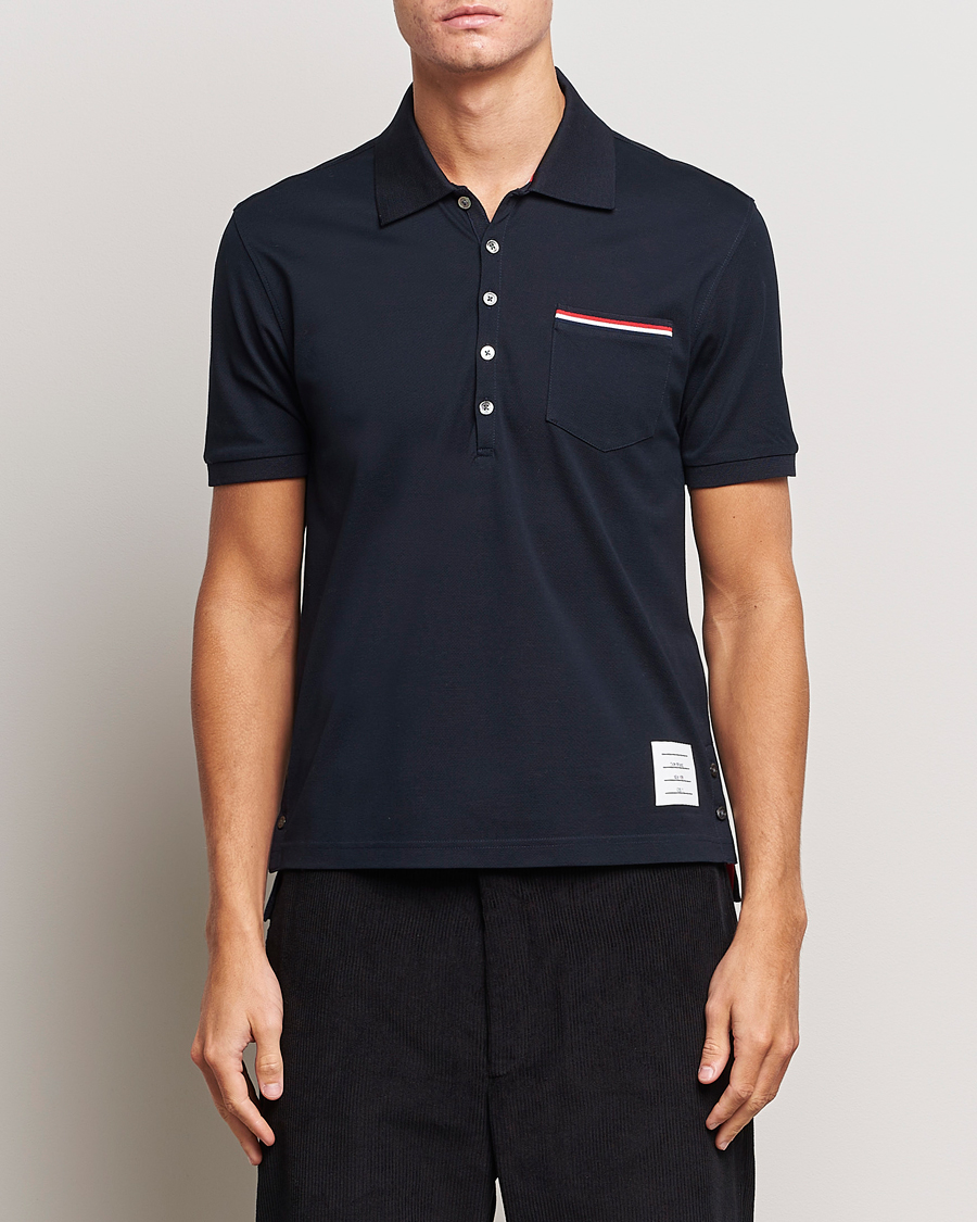 Herren | Poloshirts | Thom Browne | Mercerized Piquet Polo Navy