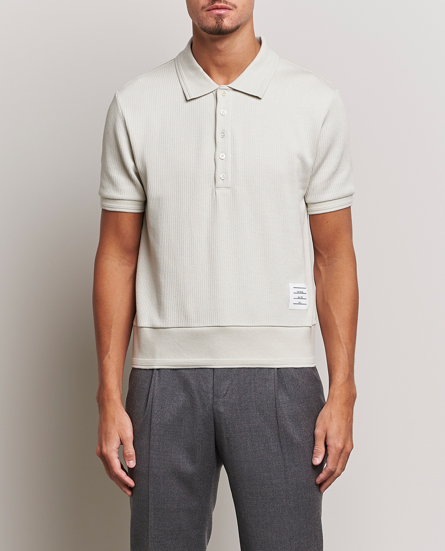 Herren |  | Thom Browne | Short Sleeve Knitted Polo Natural White