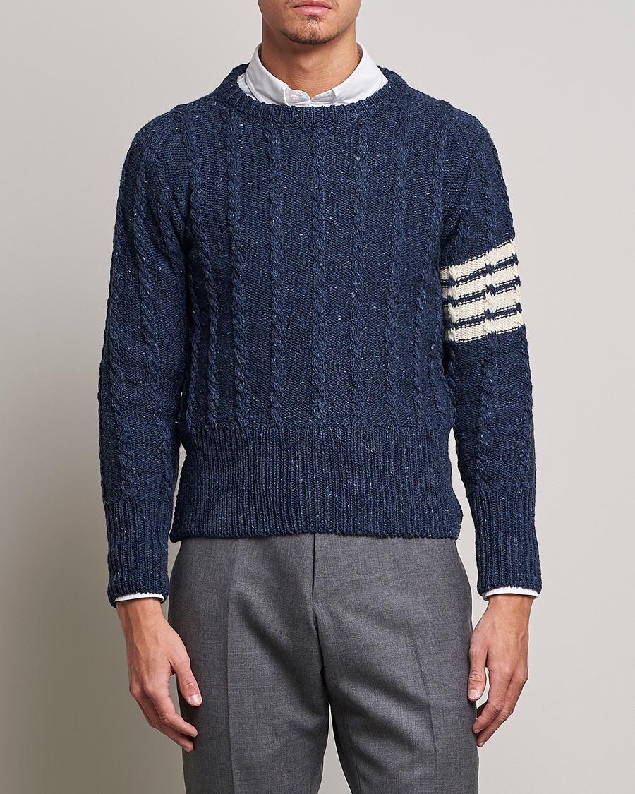 Herren |  | Thom Browne | Donegal Cable Sweater Blue
