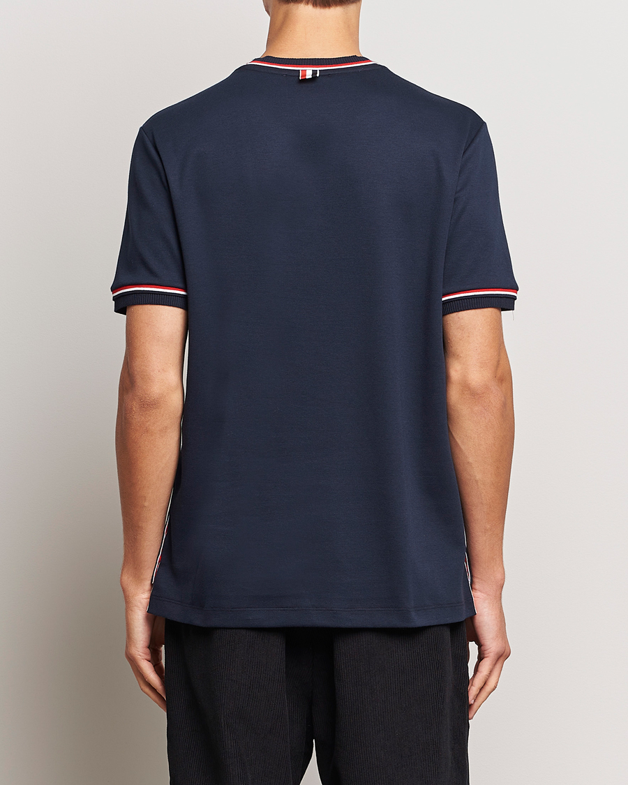 Herren | T-Shirts | Thom Browne | RWB Stripe Short Sleeve T-Shirt Navy