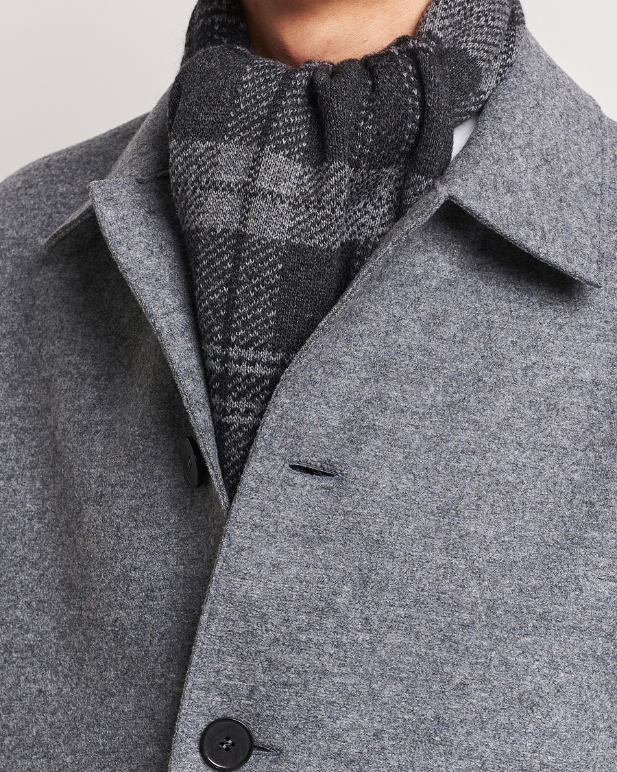 Herren |  | Thom Browne | Wool/Cashmere Tartan Jacquard Scarf Dark Grey