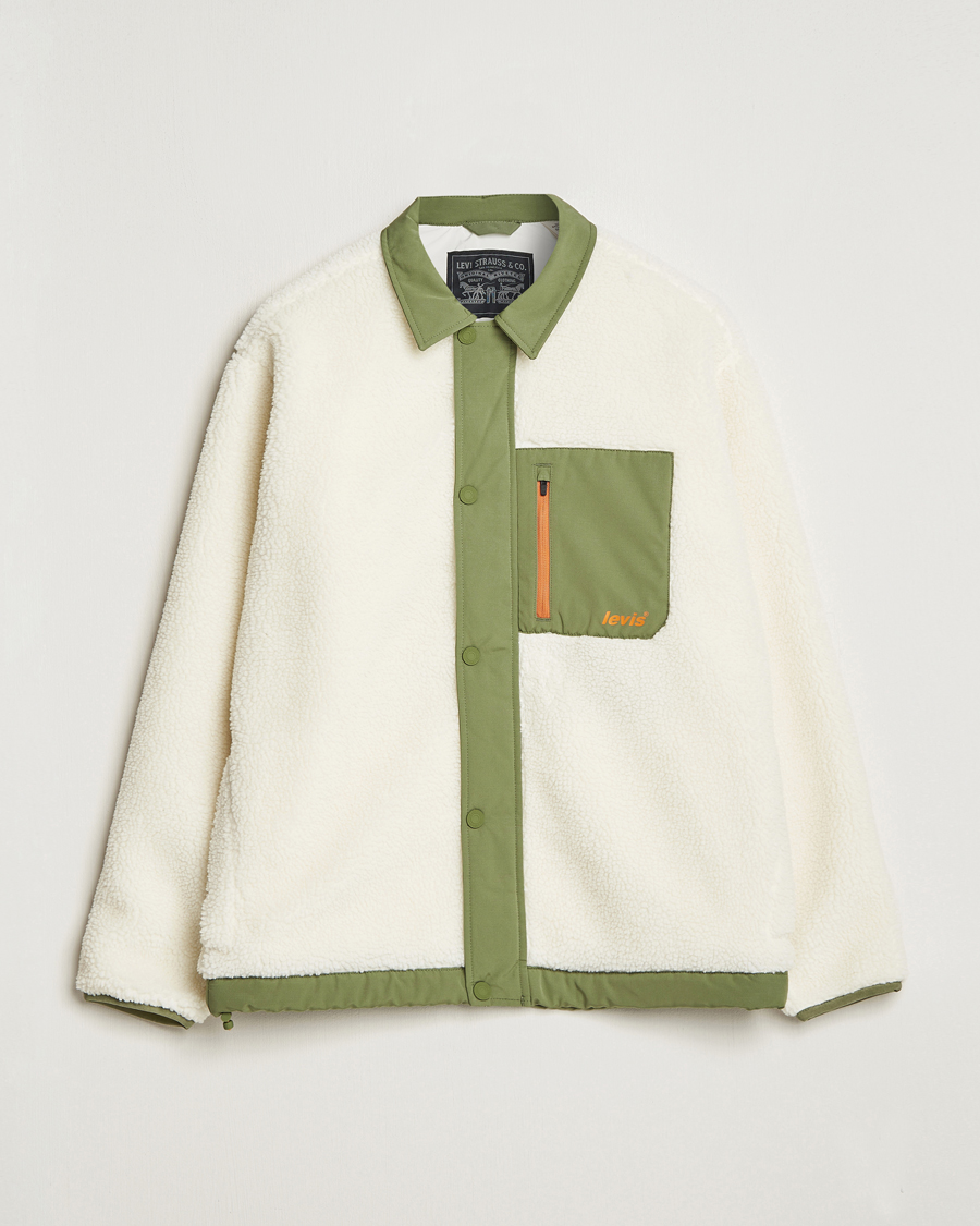 Herren | Pullover | Levi's | Buchanan Sherpa Jacket White/Green
