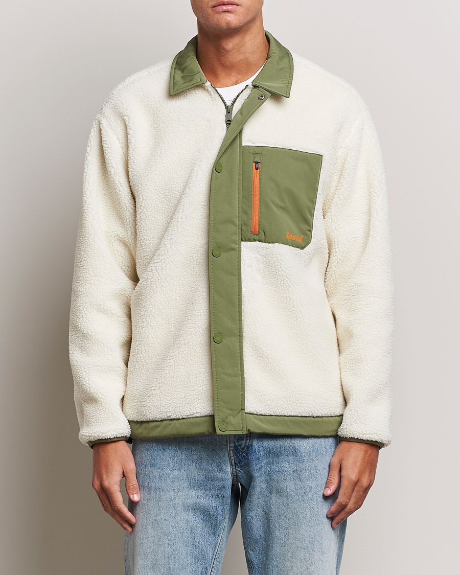 Herren | Pullover | Levi's | Buchanan Sherpa Jacket White/Green