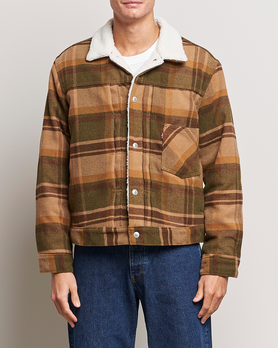 Herren |  | Levi's | Type I Checked Sherpa Trucker Winter Moss