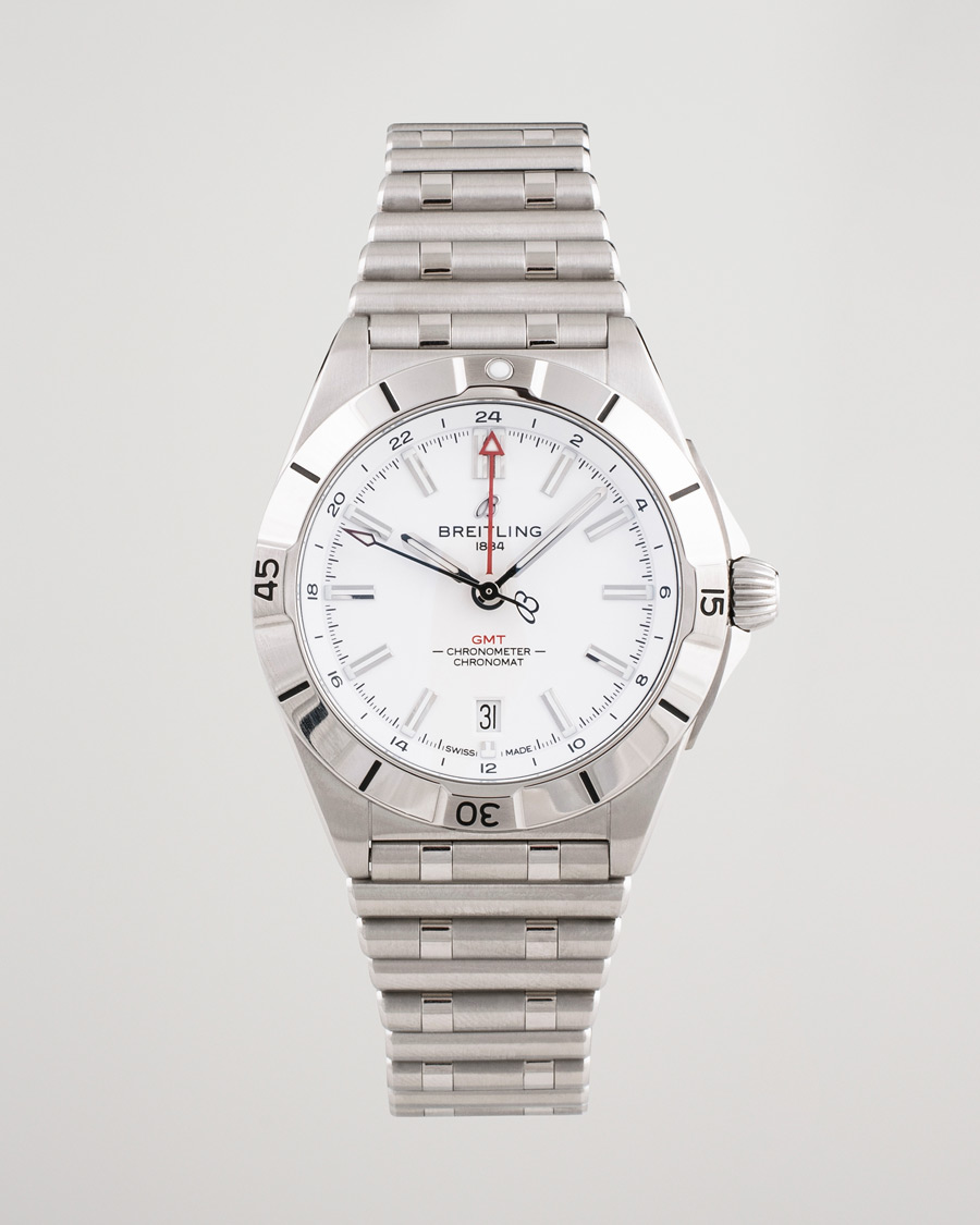 Herren | Breitling Pre-Owned Chronomat GMT 40 A32398 Steel White | Breitling Pre-Owned | Chronomat GMT 40 A32398 Steel White