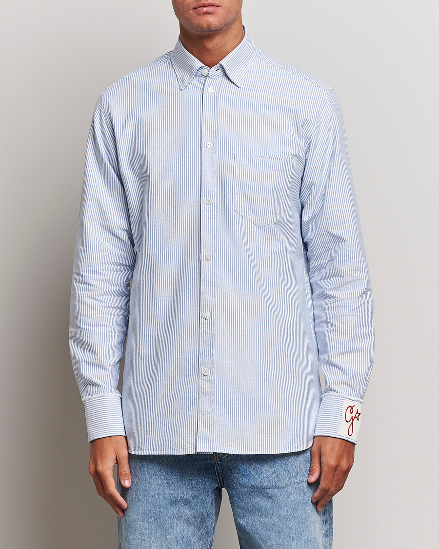 Herren |  | Golden Goose Deluxe Brand | Regular Fit Striped Oxford Shirt Light Blue
