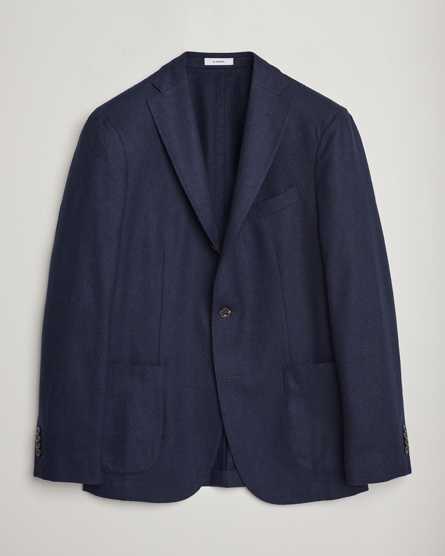 Herren | Italian Department | Boglioli | K Jacket Washed Flannel Blazer Navy
