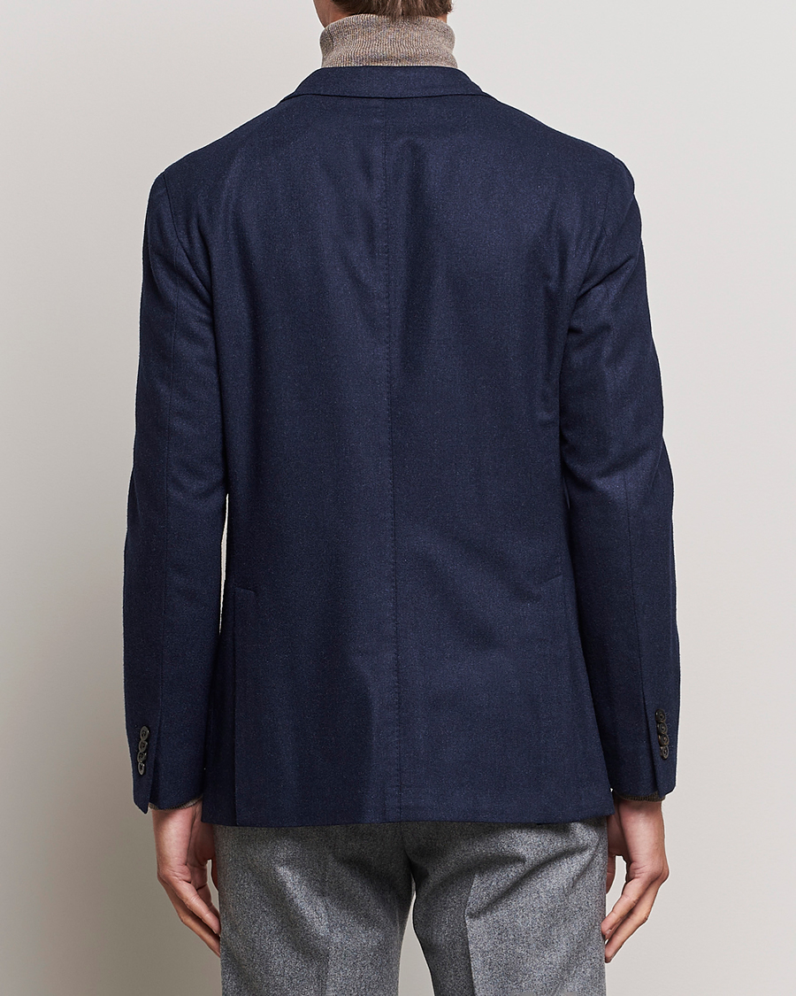 Herren | Sakkos | Boglioli | K Jacket Washed Flannel Blazer Navy