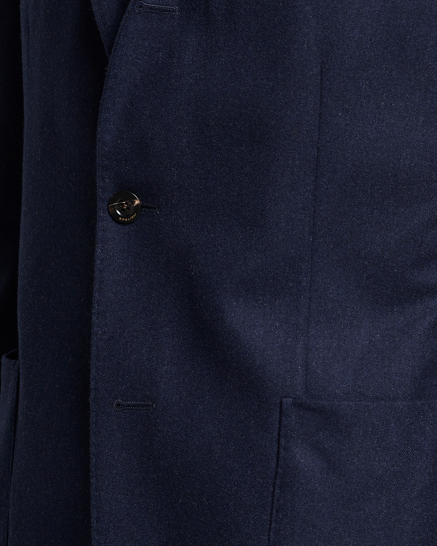 Herren | Sakkos | Boglioli | K Jacket Washed Flannel Blazer Navy