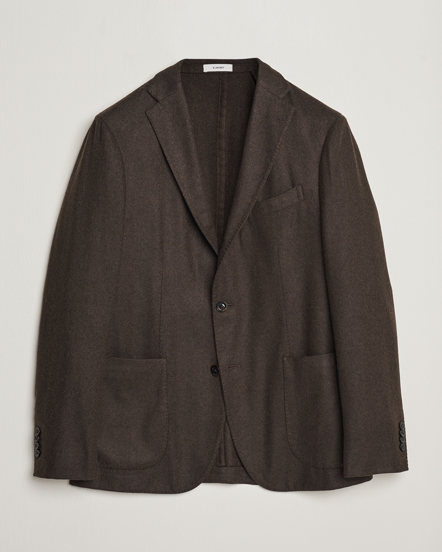 Herren | Italian Department | Boglioli | K Jacket Wool Herringbone Blazer Dark Brown