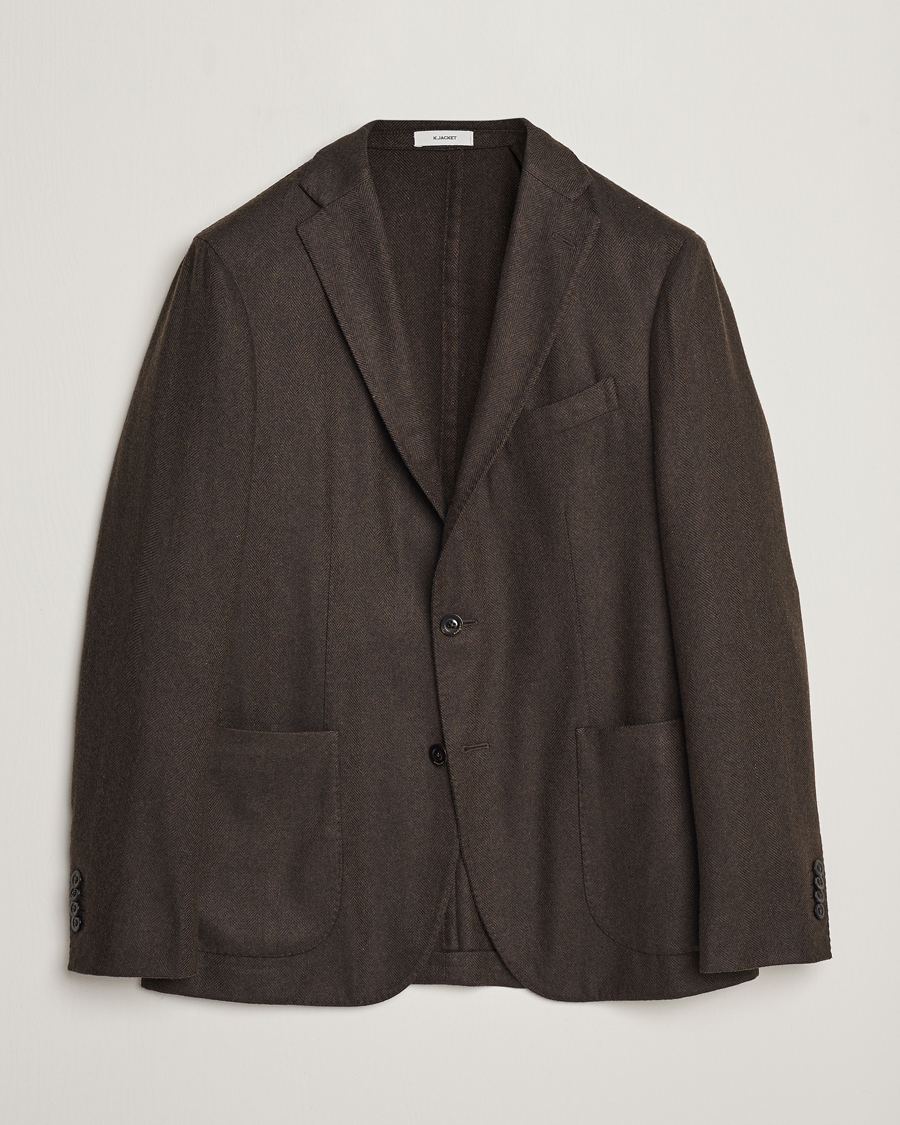 Herren | | Boglioli | K Jacket Wool Herringbone Blazer Dark Brown