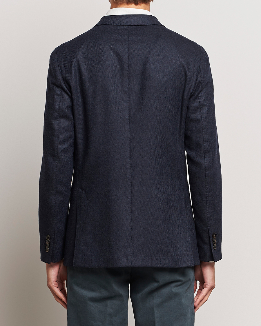 Herren | Sakkos | Boglioli | K Jacket Dyed Flannel Check Blazer Navy