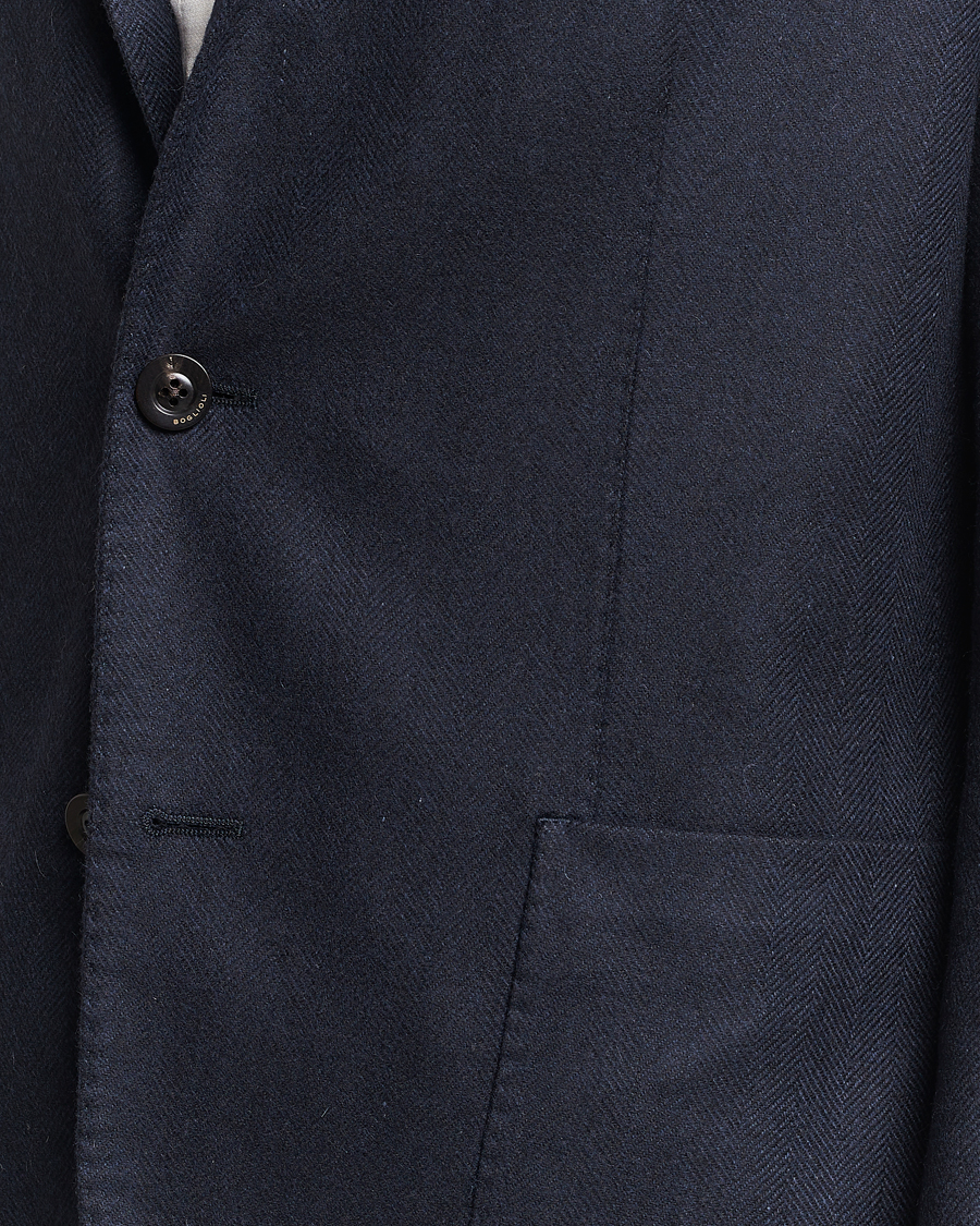 Herren | Sakkos | Boglioli | K Jacket Dyed Flannel Check Blazer Navy