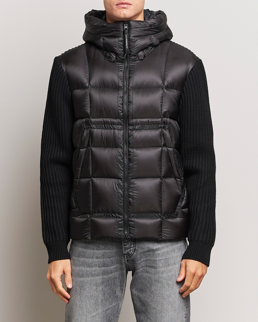 Herren | Jacken | C.P. Company | Merino Wool Padded Hybrid Hood Jacket Black