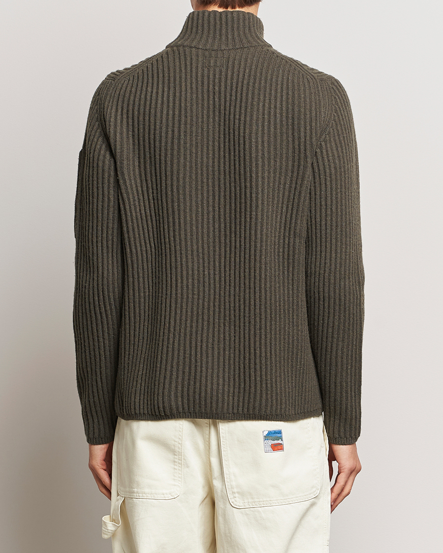 Herren | Pullover | C.P. Company | Heavy Knitted Lambswool Full Zip Olive