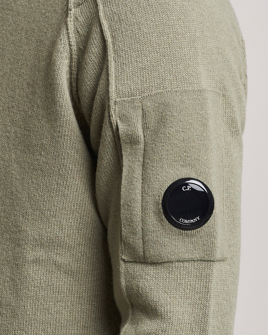 Herren | Pullover | C.P. Company | Lambswool Lens Half Zip Silver Sage