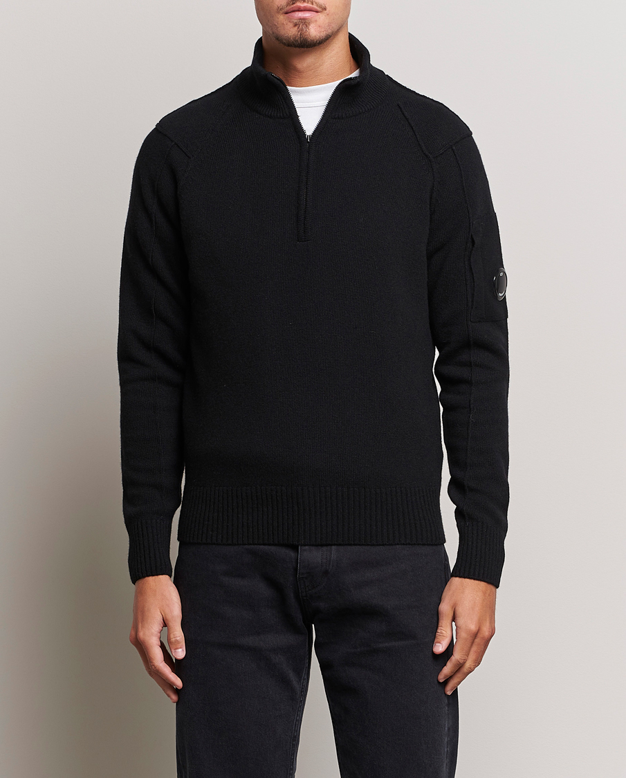 Herren |  | C.P. Company | Lambswool Lens Half Zip Black