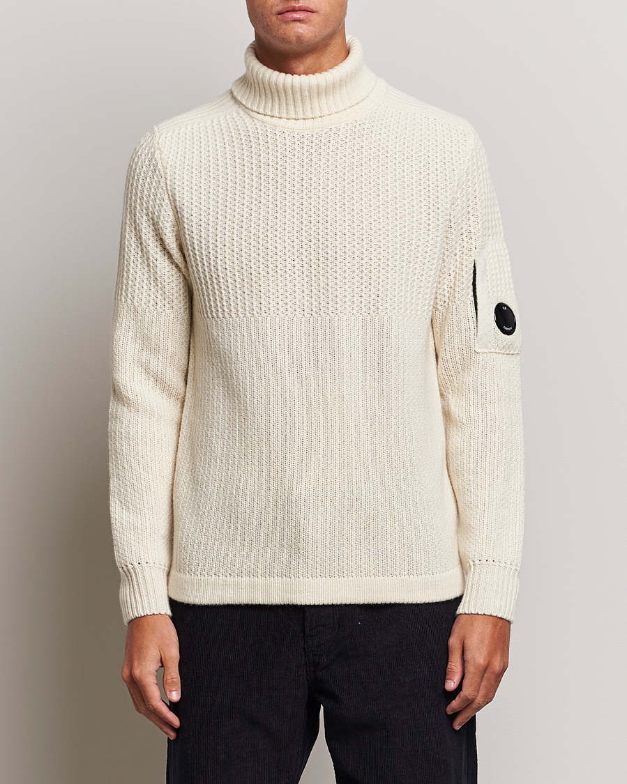 Herren | C.P. Company | C.P. Company | Heavy Knitted Lambswool Rollneck White