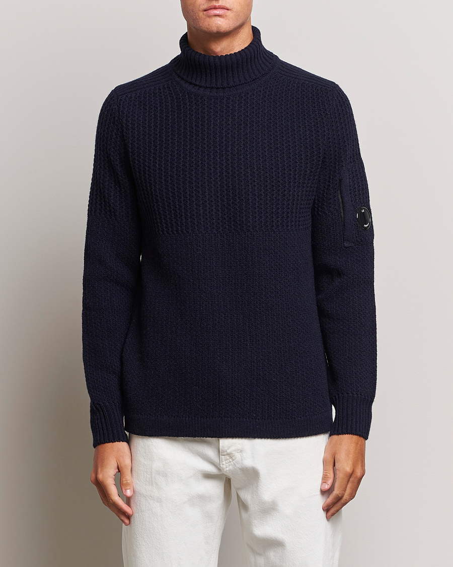 Herren |  | C.P. Company | Heavy Knitted Lambswool Rollneck Total Eclipse
