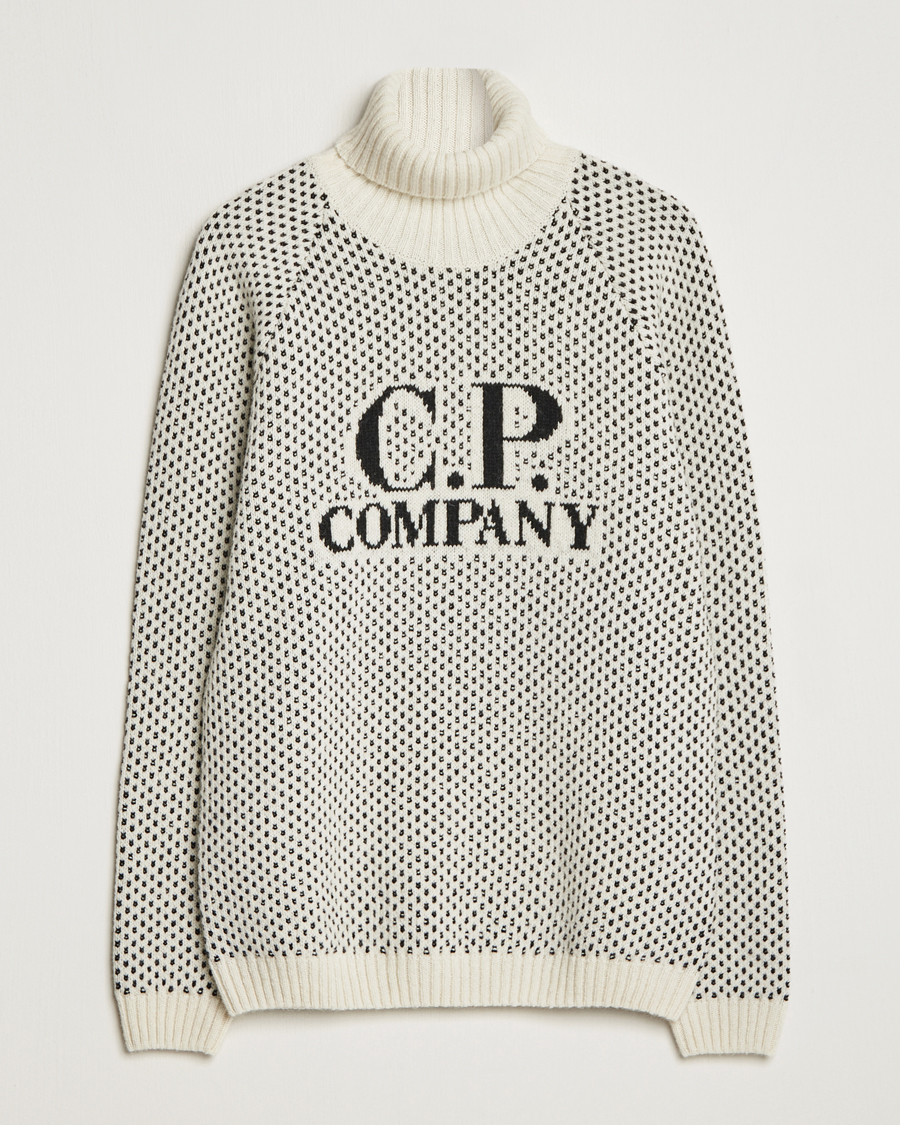 Herren |  | C.P. Company | Wool Jaquard CP 3 Knitted Rollneck White
