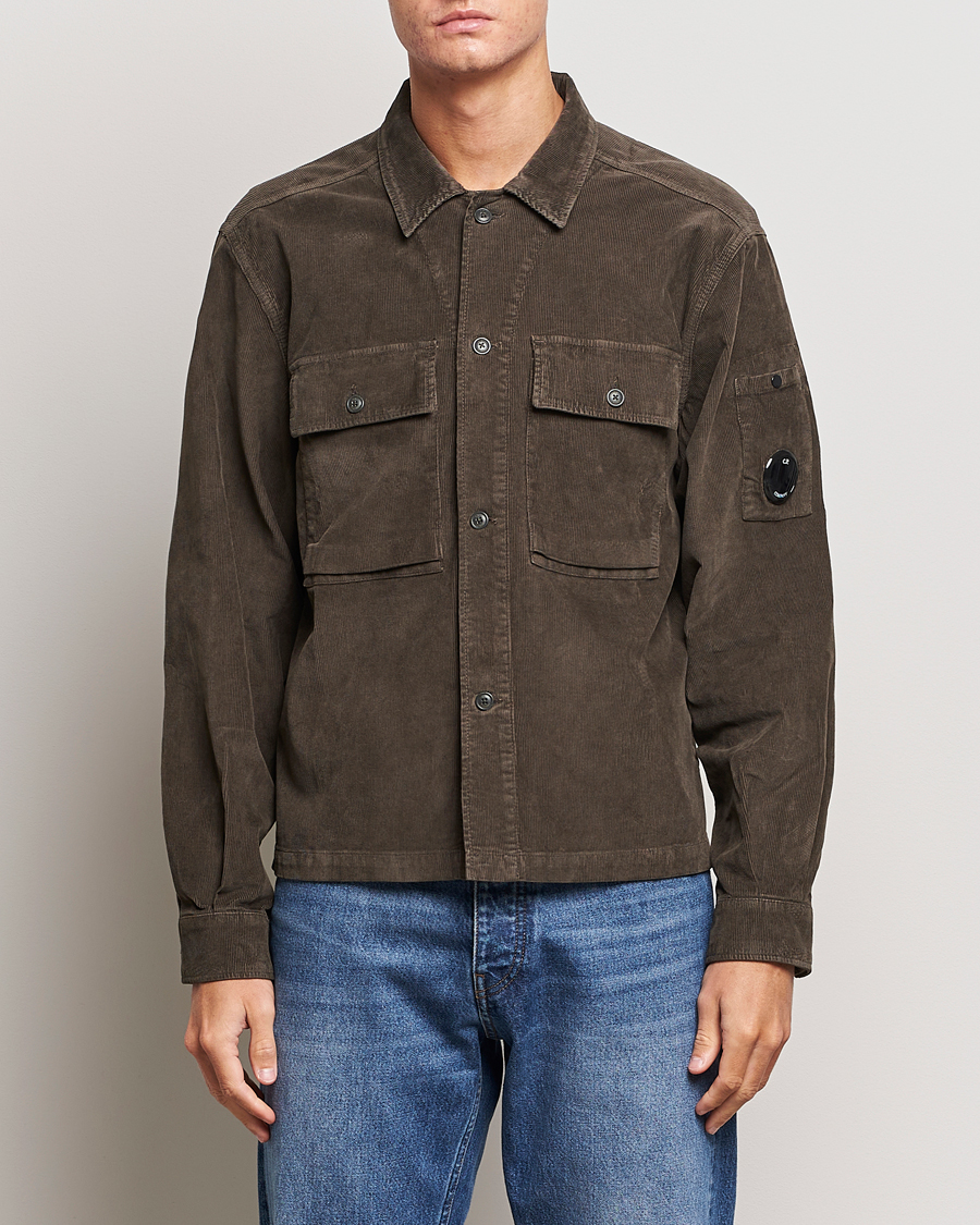 Herren | Hemden | C.P. Company | Corduroy Double Pocket Overshirt Olive