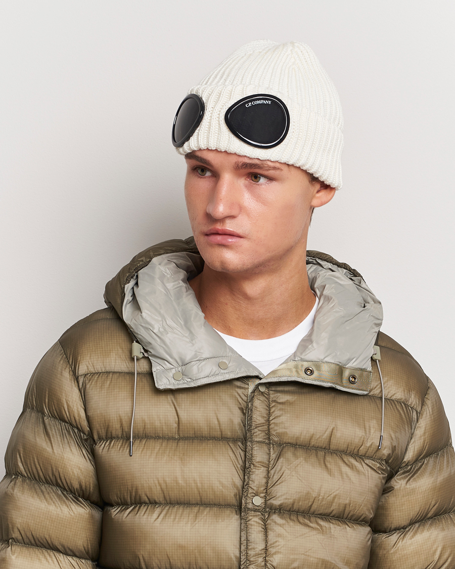 Herren |  | C.P. Company | Knitted Merino Goggle Beanie White