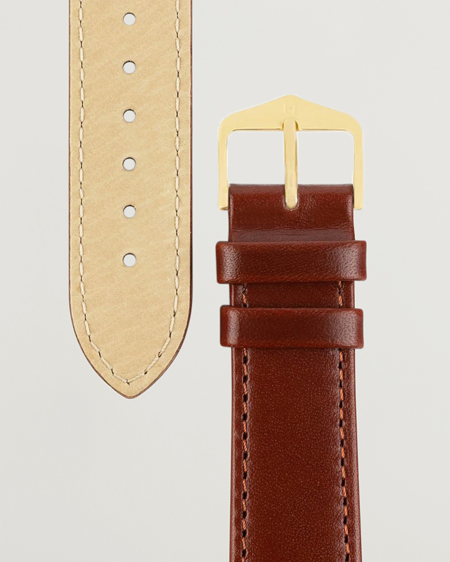 Herr | Klockarmband | HIRSCH | Osiris Calf Leather Watch Strap Mid Brown